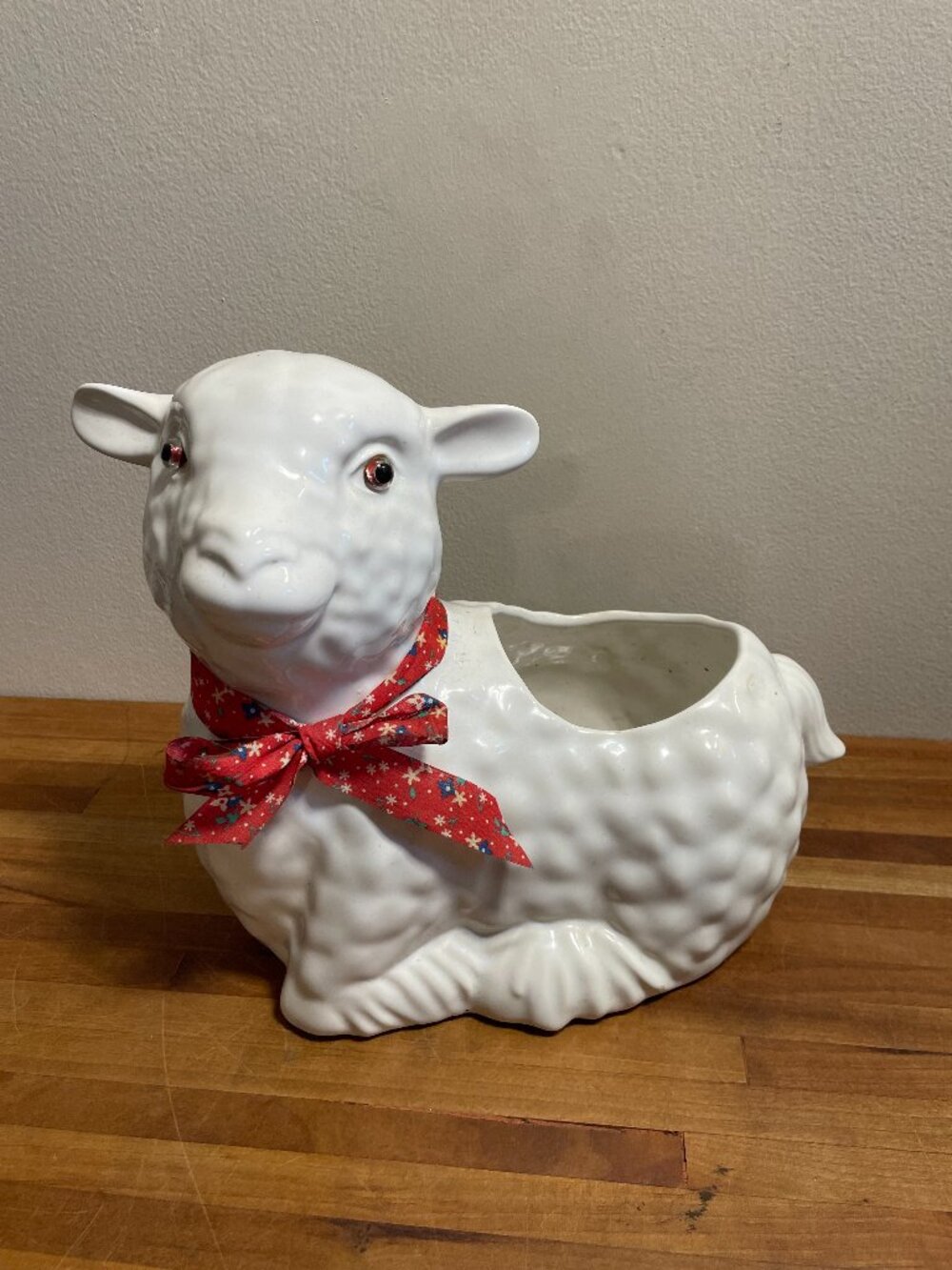 Vintage Baby Lamb Ceramic House Plant Pot Planter